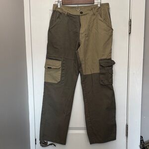 Boohoo Man Men's Olive and Khaki Cargo Pants